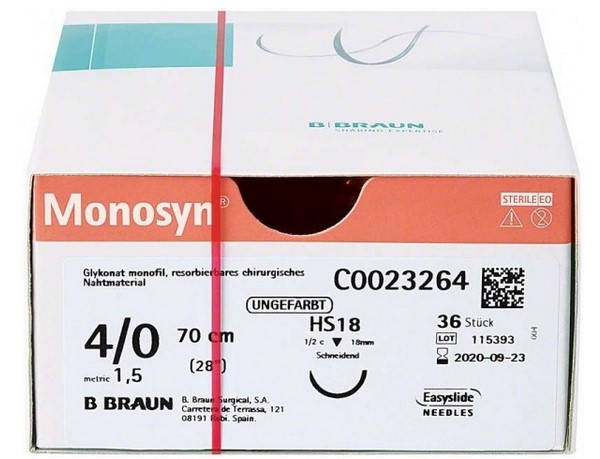 Monosyn USP 4/0 metric 1,5, Nadel HS18