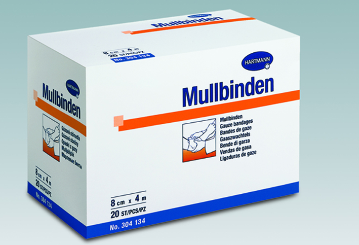 Mullbinden-Hartmann,  8 cm x 4 m, lose