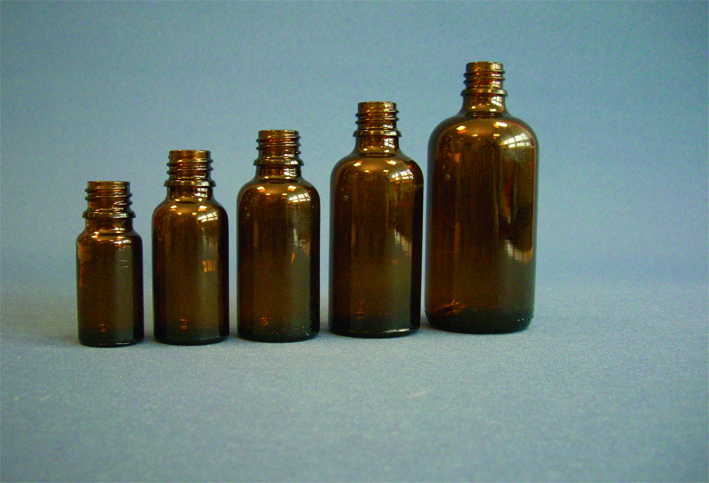 Braunglasflasche 100 ml, ohne Verschluß