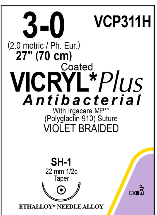 Vicryl Plus VCP311H, 3/0 metric 2