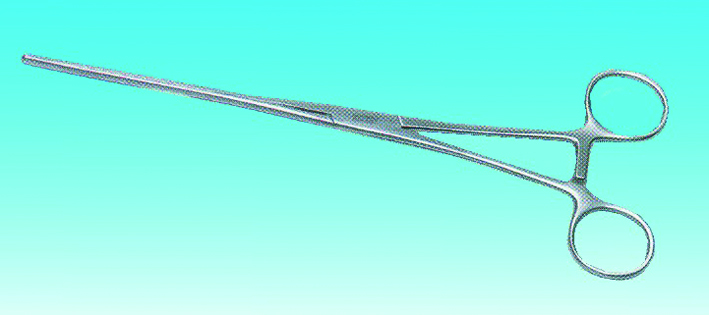 Darmklemme-Baby 18cm gerade, mit Längsr.